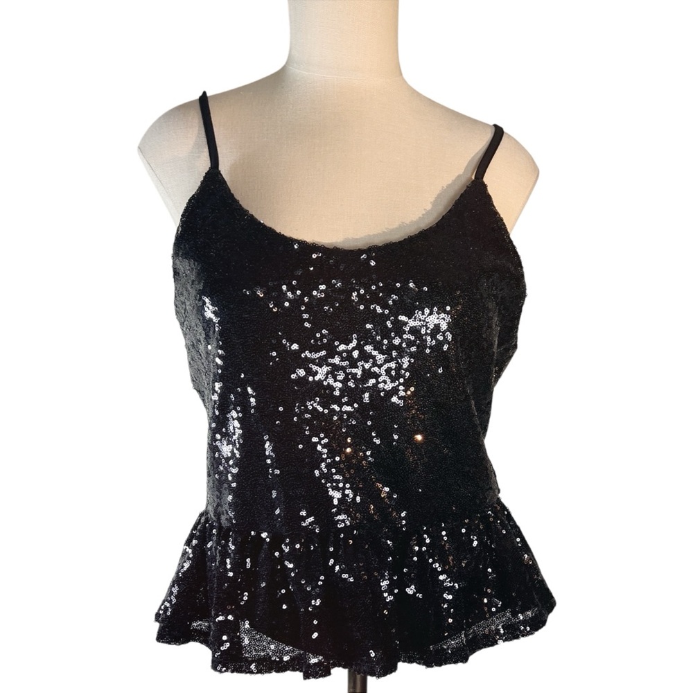 No Boundaries Sequin Peplum Top Size L Witchy Whimsigoth Fairy Grunge Holiday